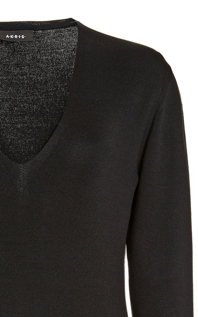 Shop Akris Silk-blend Knit Top In Black
