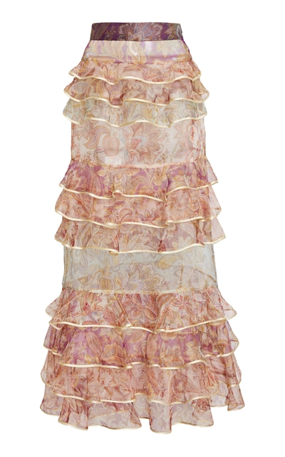 Shop Zimmermann Lucky Tiered Skirt In Floral