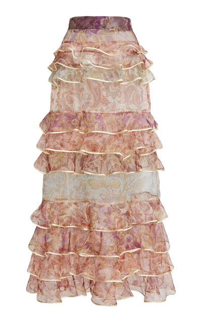 Shop Zimmermann Lucky Tiered Skirt In Floral