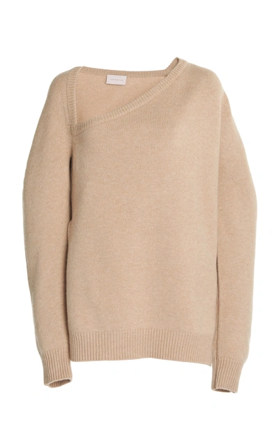 Shop Christopher Kane Open-neck Wool And Cashmere Sweater In Neutral