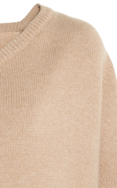 Shop Christopher Kane Open-neck Wool And Cashmere Sweater In Neutral