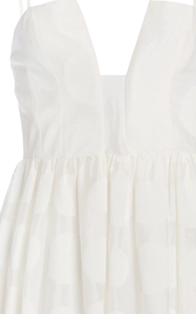 Shop Ulla Johnson Women's Aimie Polka-dot Cotton-silk Dress In White,pink