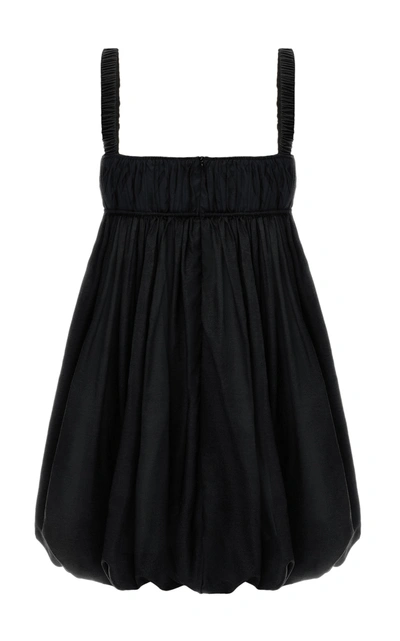 Shop Anna October Kiki Ruffled Crepe Mini Dress In Black