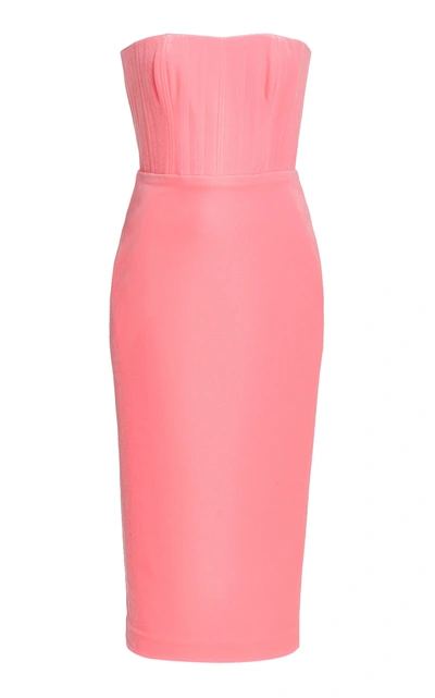 Shop Alex Perry Women's Exclusive Mena Velvet Strapless Midi Dress In Pink
