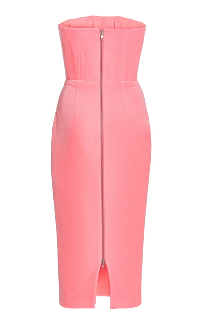 Shop Alex Perry Women's Exclusive Mena Velvet Strapless Midi Dress In Pink