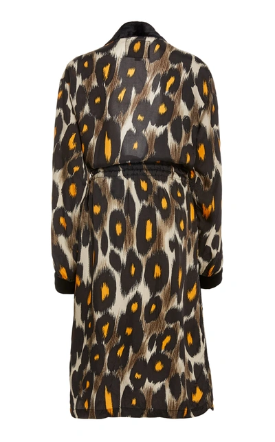 Shop R13 Leopard Print Cinched Waist Robe In Animal