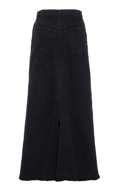 Shop Khaite Women's Magdelena Dark-wash Denim Maxi Skirt In Black
