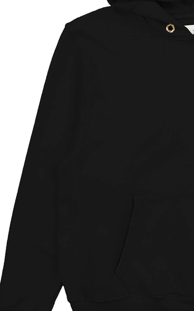 Shop Les Tien Women's Classic Fleece Classic Cotton Hooded Sweatshirt In Black,purple