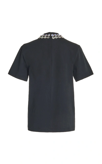 Shop Christopher Kane Crystal-embellished Cotton T-shirt In Black