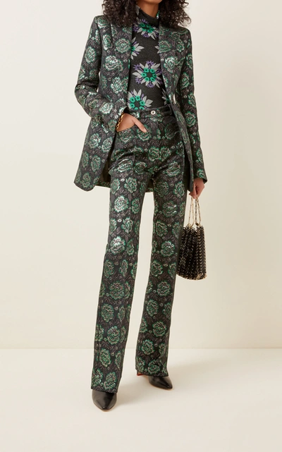 Shop Paco Rabanne Women's Metallic Floral Jacquard Blazer