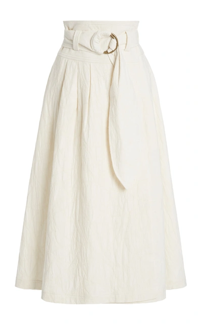 Shop Mara Hoffman Women's Esperanza Organic Cotton-linen Midi Skirt In Ivory