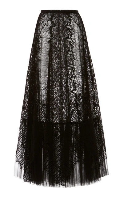Shop Zuhair Murad Lace Cocktail Skirt In Black