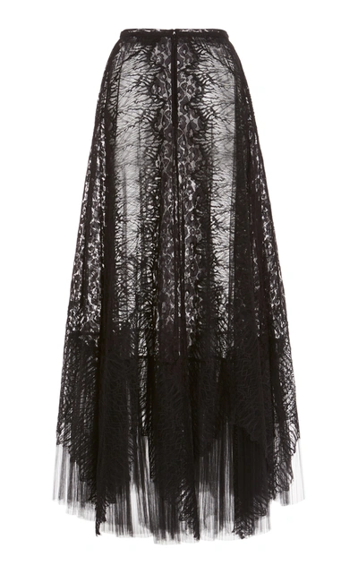 Shop Zuhair Murad Lace Cocktail Skirt In Black