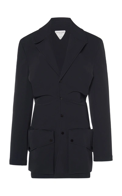 Bottega Veneta Light Technical Gabardine Silk-blend Jacket In Black