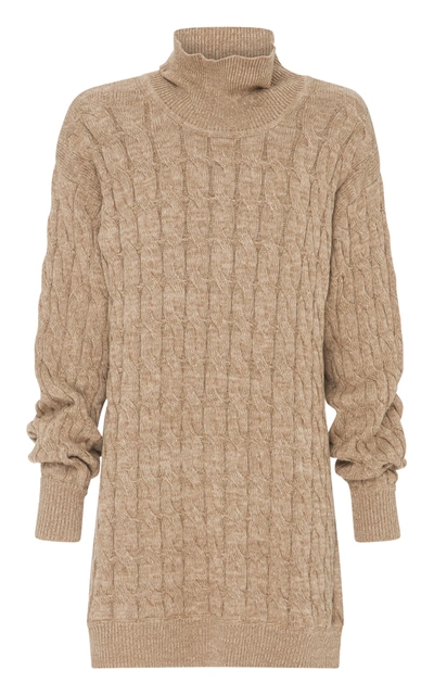 Shop Anna Quan Dante Cable-knit Sweater In Brown