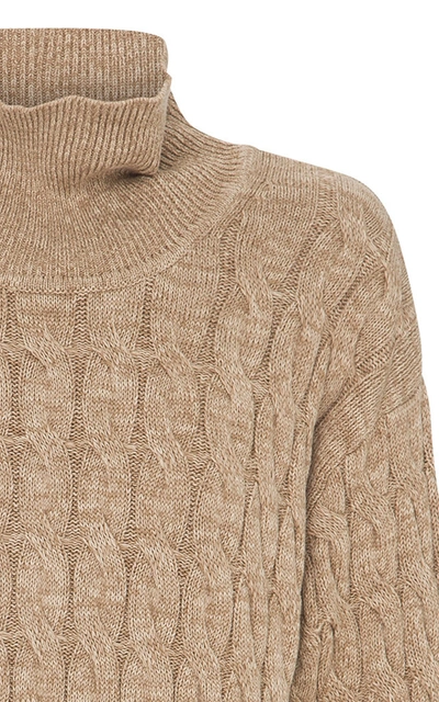 Shop Anna Quan Dante Cable-knit Sweater In Brown