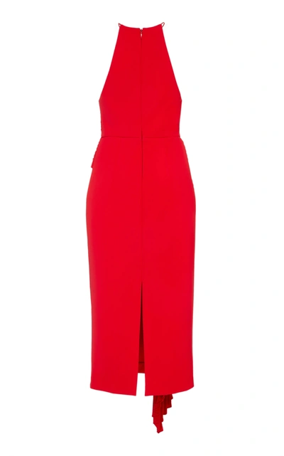 Shop Acler Bercy Wrap Waist Midi Dress In Red