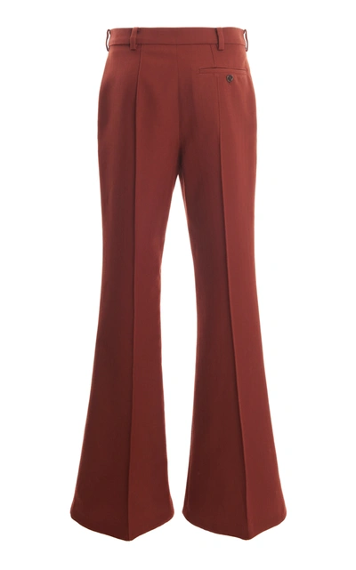 Shop Acne Studios Pietra Pleated Twill Flared Pants In Brown