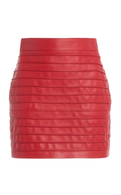Shop Alessandra Rich Leather Mini Skirt In Red