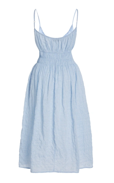 Shop Ciao Lucia Women's Gabriela Smocked Cotton-blend Dress In Light Blue