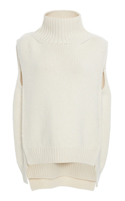 Shop Jil Sander Knit Cashmere Vest In White