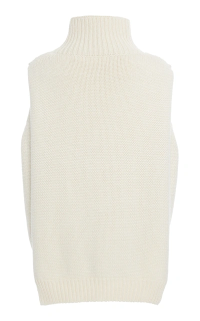 Shop Jil Sander Knit Cashmere Vest In White