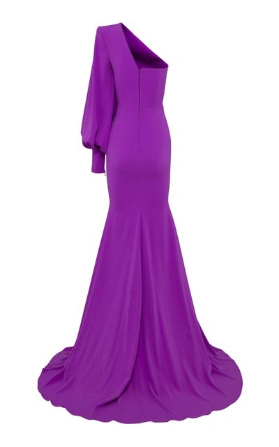 Shop Alex Perry Women's Marin Satin Crepe One-shoulder Gown In Purple