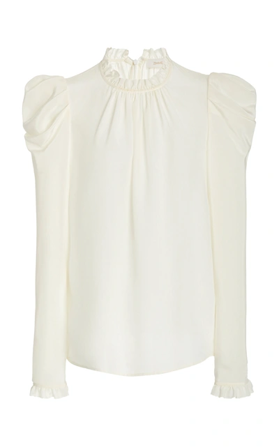Shop Zimmermann Women's Ruffled Silk Blouse In White