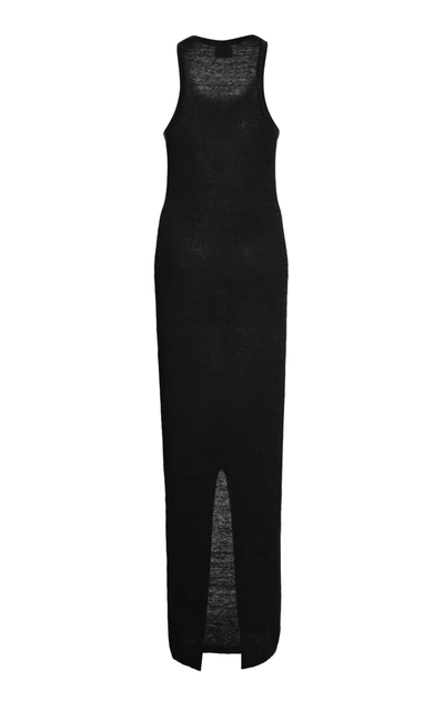 Shop St Agni Women's Iman Ribbed-knit Linen Maxi Tank Dress In Brown,black