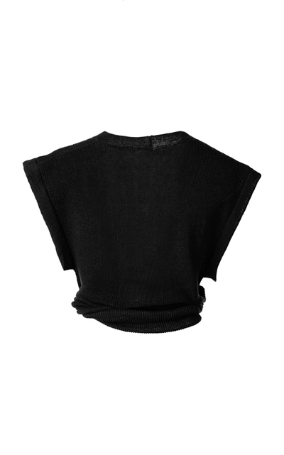 Shop Jacquemus Women's Noue Twisted Linen Crop Top In Neutral,black