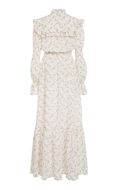 Shop Philosophy Di Lorenzo Serafini Ruffled Floral-print Cotton Maxi Dress