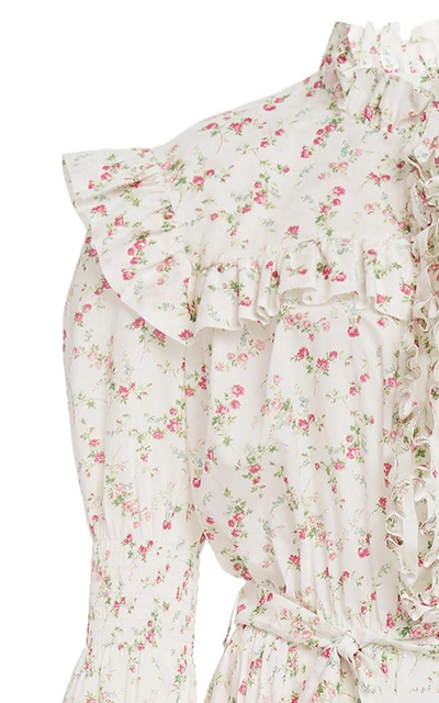 Shop Philosophy Di Lorenzo Serafini Ruffled Floral-print Cotton Maxi Dress