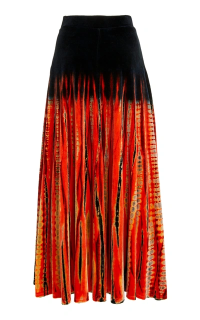 Shop Proenza Schouler Women's Tie-dyed Velvet Maxi Skirt In Print