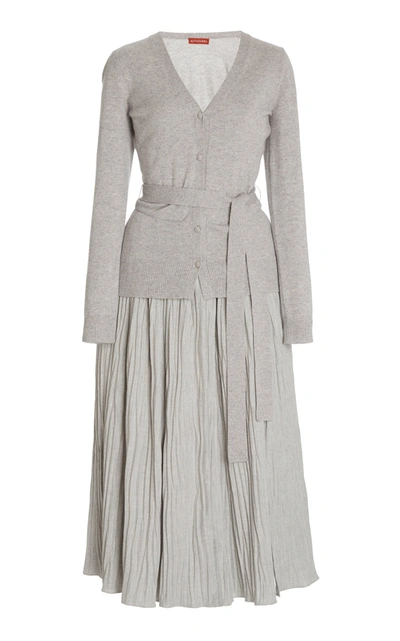 Shop Altuzarra Women's Manuel Pleated Knit Midi Dress In Grey