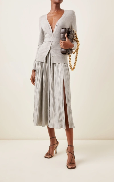 Shop Altuzarra Women's Manuel Pleated Knit Midi Dress In Grey