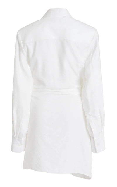 Shop Jacquemus Women's Bahia Gathered Crepe Mini Dress In White