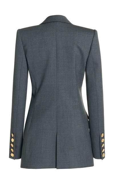 Shop Alexandre Vauthier Double-breasted Wool-blend Blazer In Grey