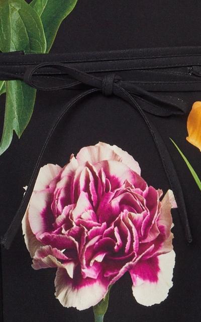 Shop Valentino Women's Printed Silk Mini Dress In Black