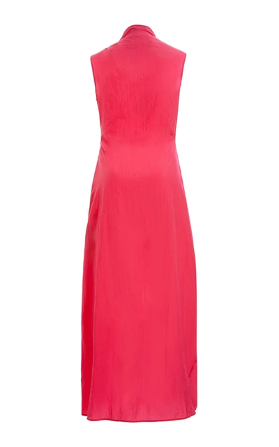 Off-white Short Dna Spiral Split Dress In Pink