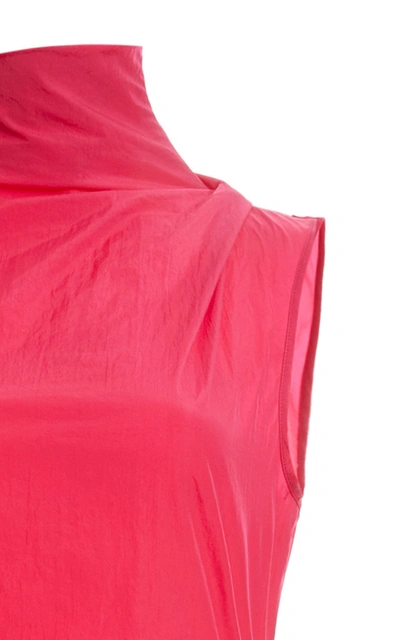 Shop Off-white Dna Spiral Tie-detailed Cotton Midi Dress In Pink