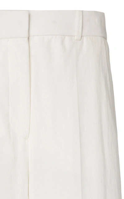 Shop Joseph Alana Cotton And Linen Wide-leg Pants In Ivory