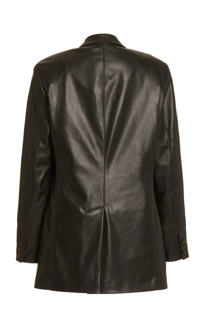 Shop Nanushka Cancun Vegan Leather Double-pocket Blazer In Black