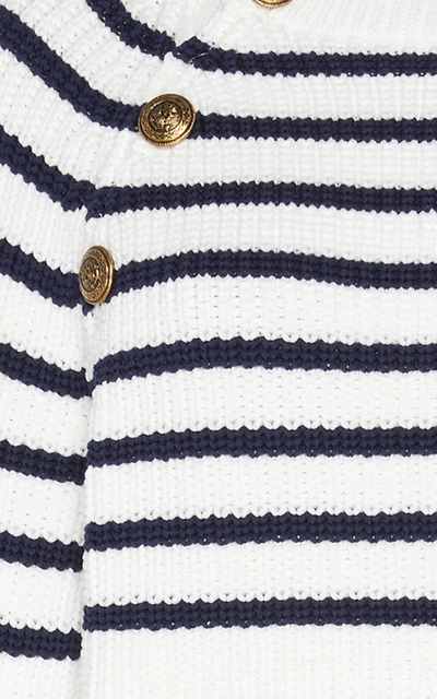 Shop Philosophy Di Lorenzo Serafini Striped Ribbed-knit Sweater