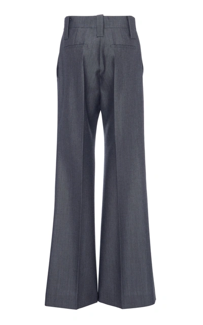 Shop Prada Mohair-blend Wide-leg Pants In Grey