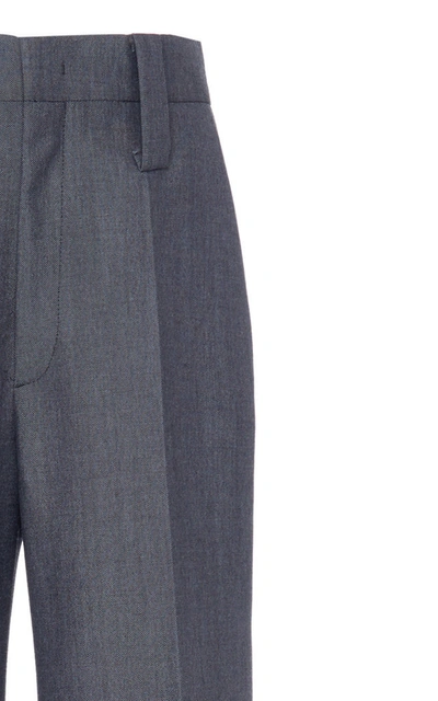 Shop Prada Mohair-blend Wide-leg Pants In Grey