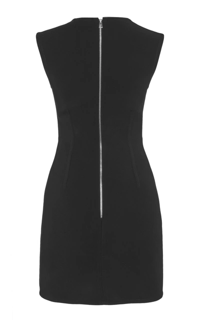 Shop Bottega Veneta Silk-blend Mini Dress In Black