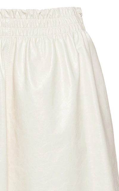 Shop Bottega Veneta Women's Long Leather Shorts In Brown,white