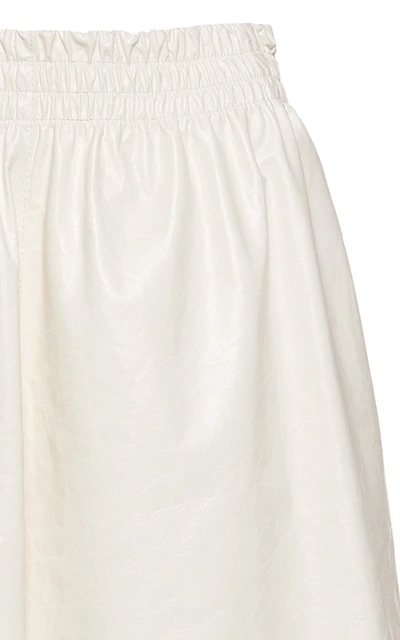 Bottega Veneta Patent Leather Bermuda Shorts In Brown,white