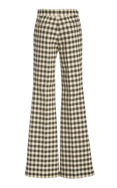 Shop Marina Moscone Women's Gingham Flared Trouser In Plaid