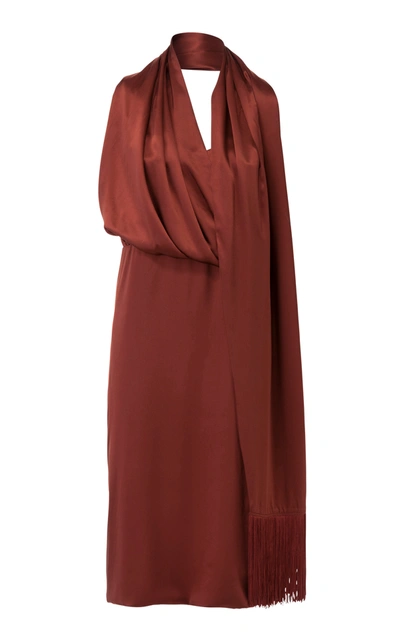 Shop Dodo Bar Or Women's Elle Draped Silk-satin Midi Dress In Red
